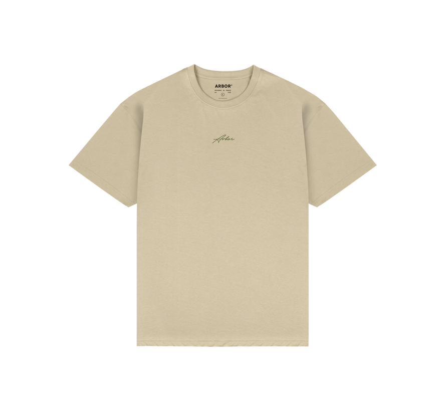 Koszulka Arbor Roots T-Shirt Sand – organiczna bawełniana koszulka do jazdy na deskorolce o regularnym kroju