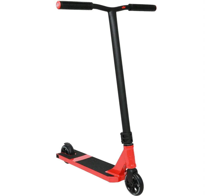Hulajnoga akrobacyjna NKD Rally Stunt Scooter Red Freestyle Stunt Scooter z systemem kompresji HIC, kołami z rdzeniem aluminiowym o średnicy 110 mm i całkowitą wysokością 85 cm