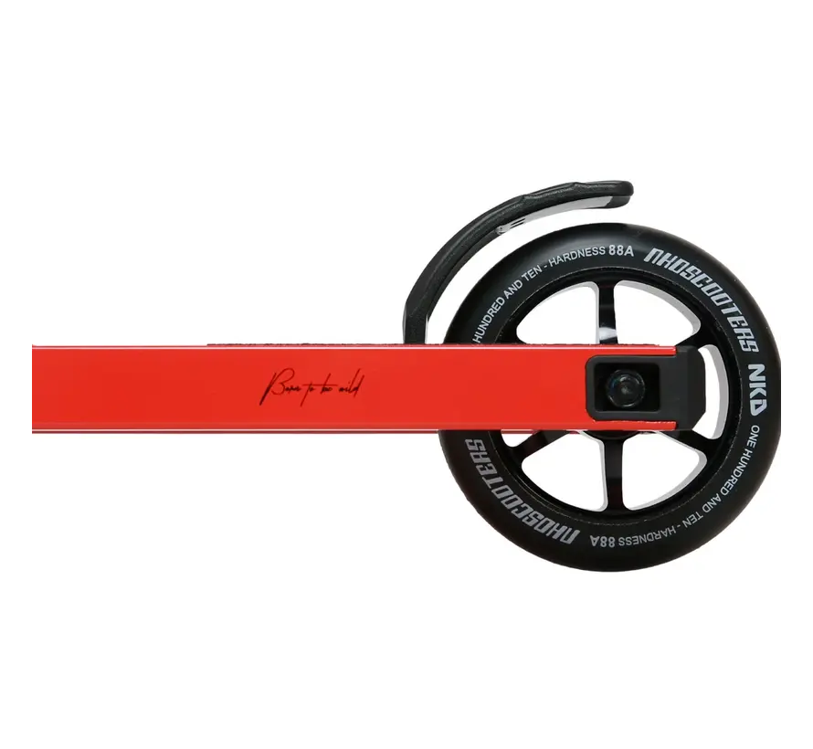 NKD Rally Stunt Scooter, roter Freestyle-Stunt-Scooter mit HIC-Kompressions-110-mm-Aluminiumkernrädern und 85 cm Gesamthöhe