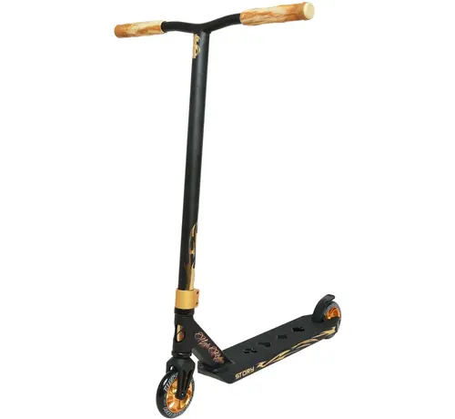 Story Story High Roller Air Stuntstep Black Gold Professionele Stuntstep met Grote Wielen en Sterke Street Setup