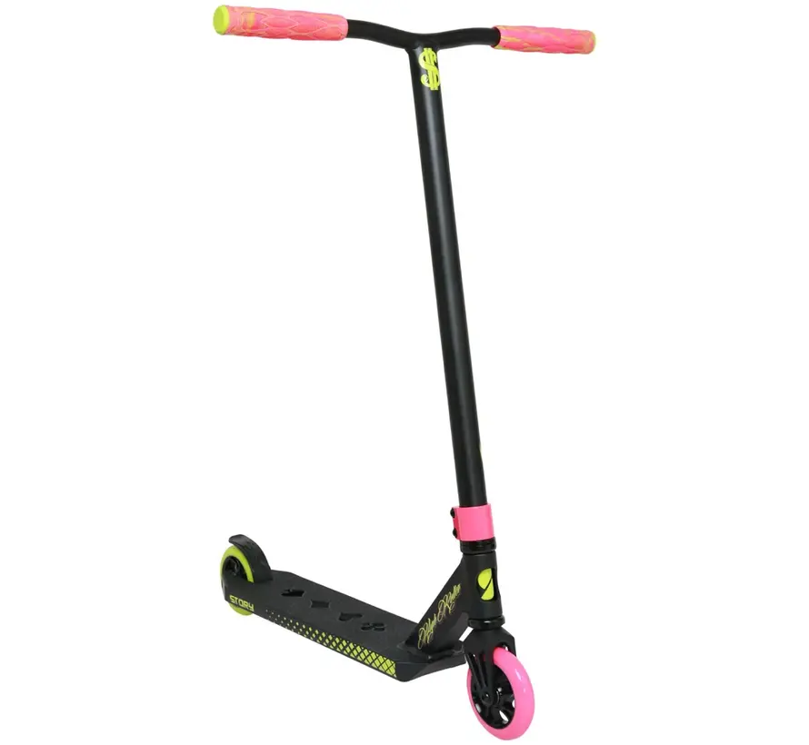 Story High Roller Air Stunt Scooter Green Mix Professioneller Freestyle-Stunt-Scooter mit großen Rädern und robustem Park- und Straßenset