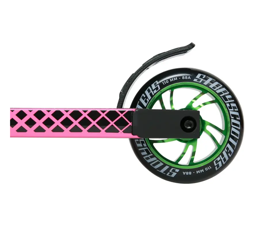 Patinete acrobático High Roller Air Stunt Scooter Pink Mix, patinete acrobático profesional de estilo libre con ruedas grandes y configuración robusta para parques y calles.