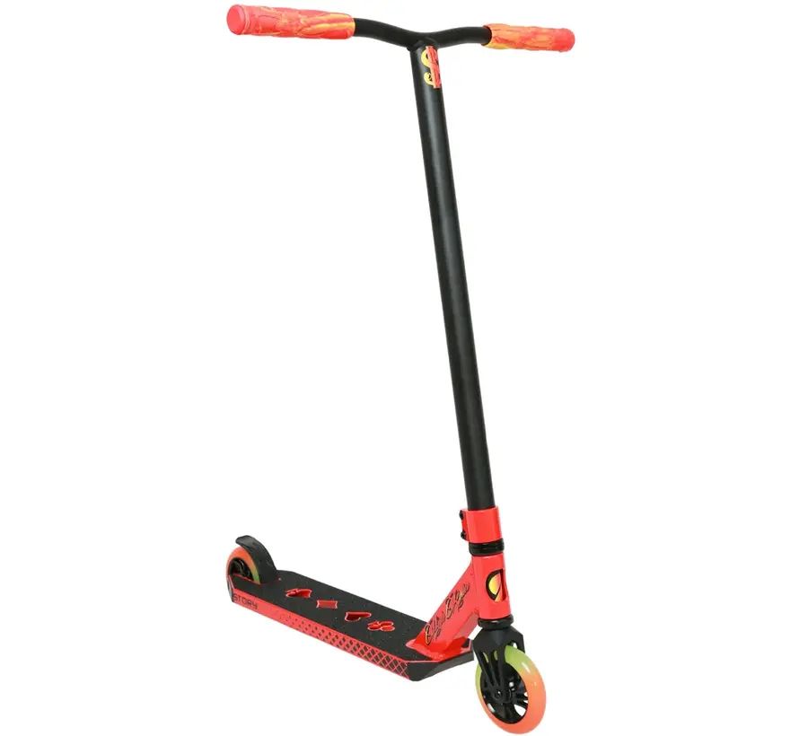 Story High Roller Air Stunt Scooter Rot Professioneller Freestyle-Stunt-Scooter mit großen Rädern und robustem Park- und Street-Setup