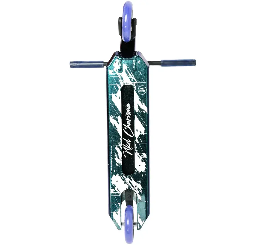 NKD Rizz Stunt Scooter Black Purple Lekka hulajnoga do jazdy w parku i na ulicy z możliwością manewrowania