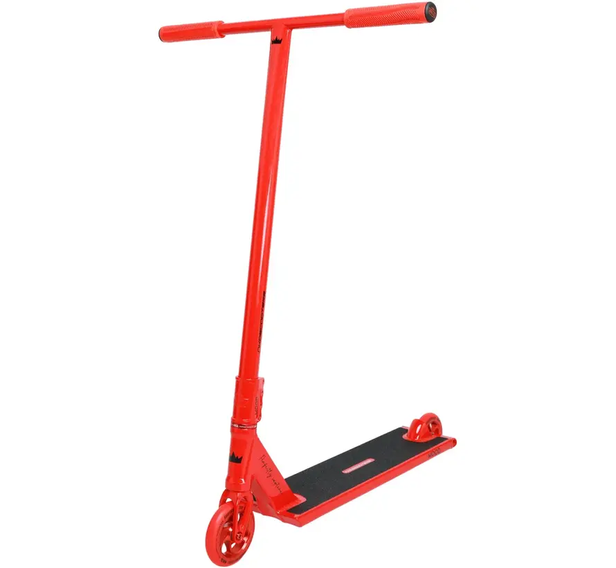 Hulajnoga wyczynowa NKD Mood Stunt Scooter Red, lekka, do jazdy w stylu dowolnym, z kompresją HIC i kołami 110 mm do jazdy w parku i na ulicy.