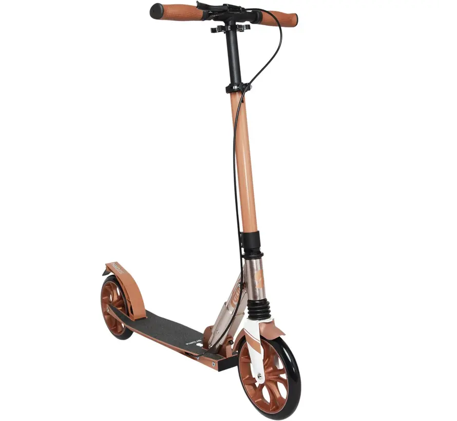 Story GlideX Elite Monopattino pieghevole per il trasporto, color crema. Comodo monopattino con ruote grandi e design pieghevole per l'uso quotidiano.