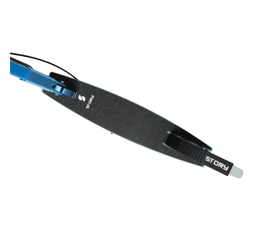 Story GlideX Elite składany skuter transportowy w kolorze niebieskim Wygodny skuter z dużymi kołami i składaną konstrukcją do codziennego użytku