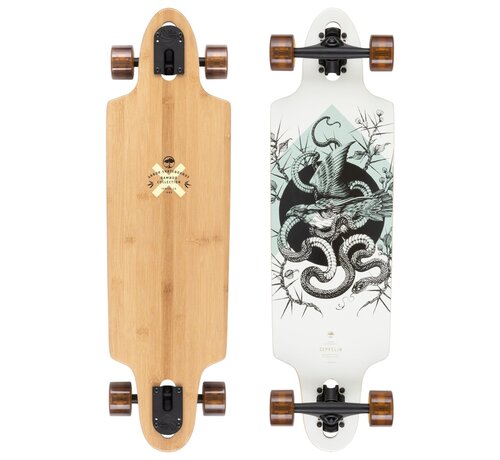 Arbor Arbor Bamboo Zeppelin White/Black 32 Longboard - complete Arbor cruiser/longboard voor cruisen en carven