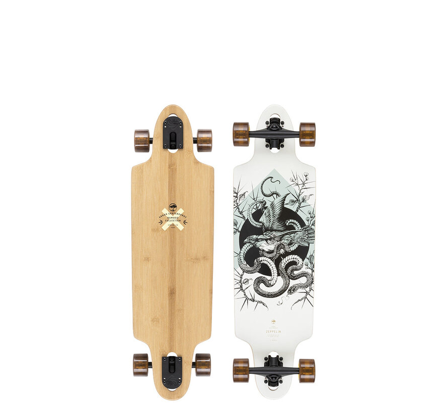 Arbor Bamboo Zeppelin White/Black 32 Longboard - complete Arbor cruiser/longboard voor cruisen en carven