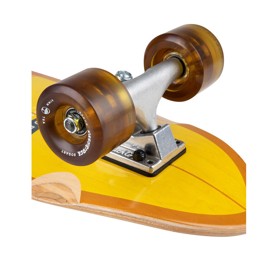 Arbor Foundation Pocket Rocket Geel 27" Cruiser - complete cruiser skateboard voor carving en cruising