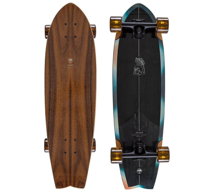 Arbor Groundswell Sizzler Zwart 30.5" Cruiser - complete cruiser skateboard voor carving en cruising