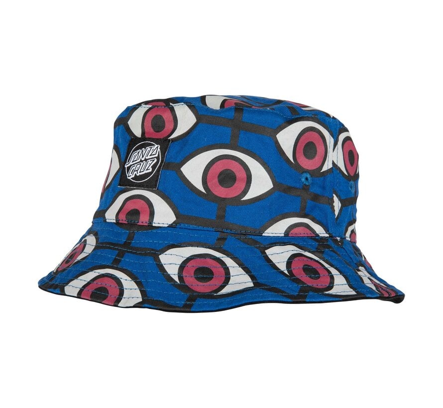 Santa Cruz Hat Salba Eyes Reversible Bucket Salba Eyes/Black - reversible bucket hat met Santa Cruz design