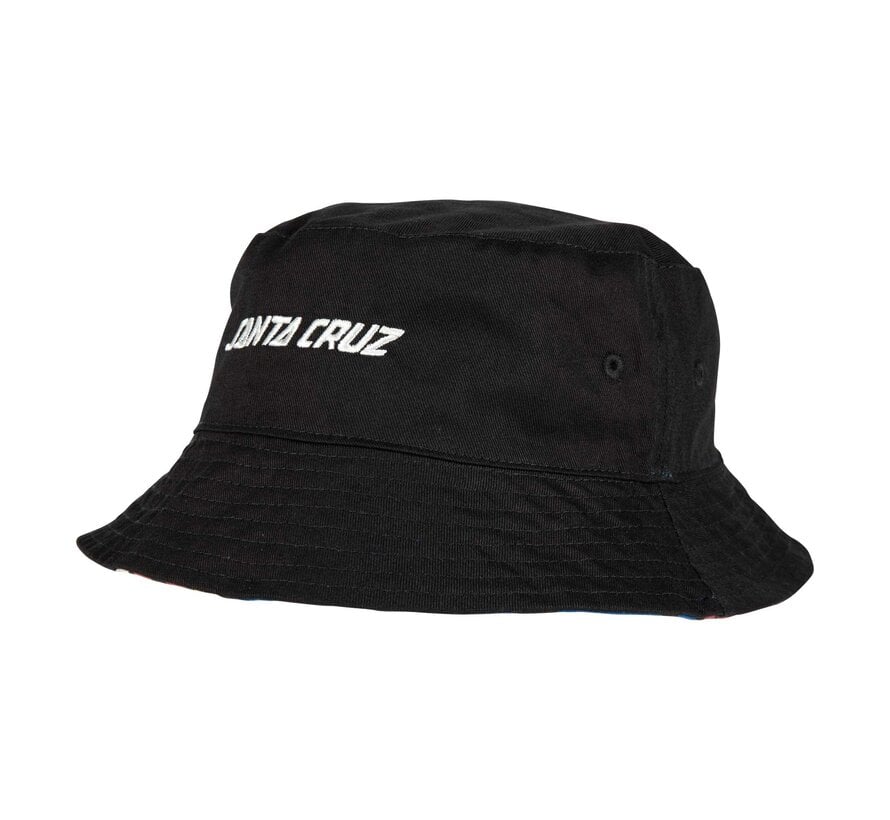 Santa Cruz Hat Salba Eyes Reversible Bucket Salba Eyes/Black - reversible bucket hat met Santa Cruz design