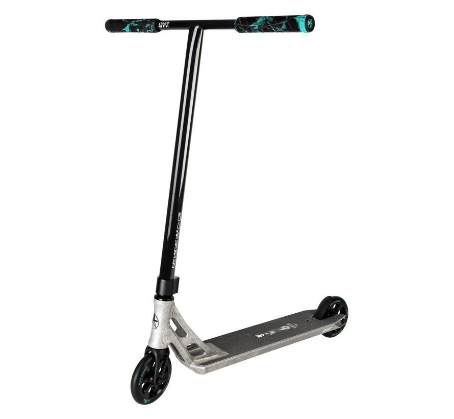 Addict Burner - Glitch Stuntstep Black/Raw 520mm - complete stuntstep voor park en street