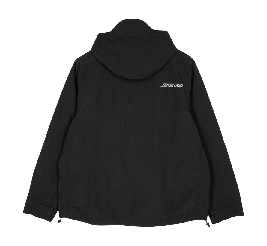 Santa Cruz Camper Jacket Black - water-repellent skate jacket with hood