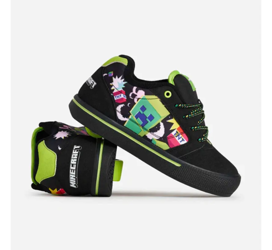 Heelys x Minecraft Pro 25 Zwart/Groen - rolschoenen met Creeper design