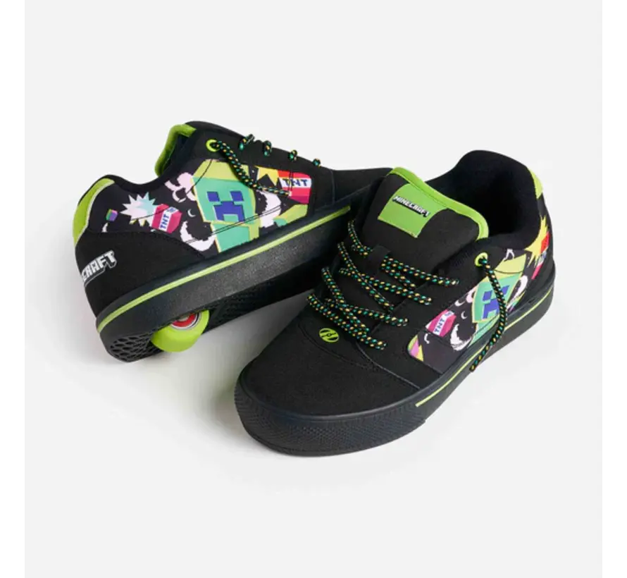 Heelys x Minecraft Pro 25 Zwart/Groen - rolschoenen met Creeper design
