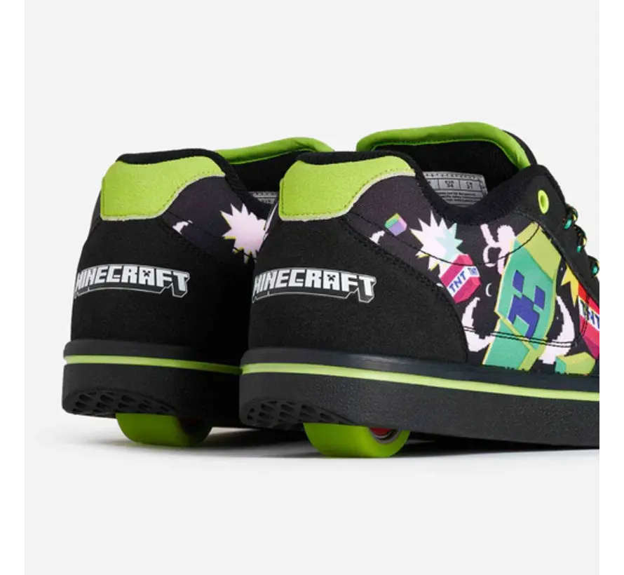Heelys x Minecraft Pro 25 Black/Green - wheel shoes with Creeper design