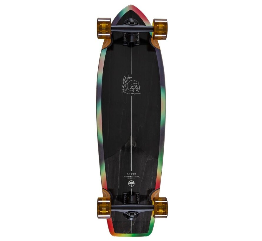 Patineta cruiser Arbor Groundswell Rally Black de 30,5" - patineta cruiser completa para carving y cruising.