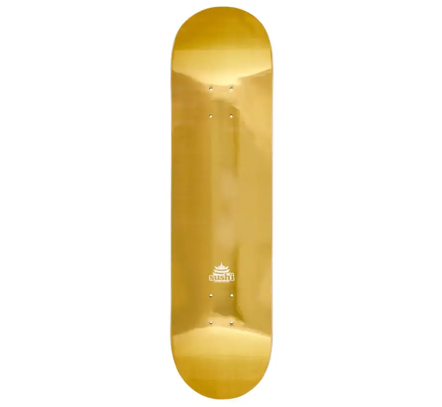 Planche de skateboard Sushi Decks Pagoda Foil Gold 8,125" - planche de skateboard séparée pour votre propre configuration