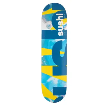 Sushi Sushi Deck Spectrum Logo Yellow/Teal 8" Skateboard Deck