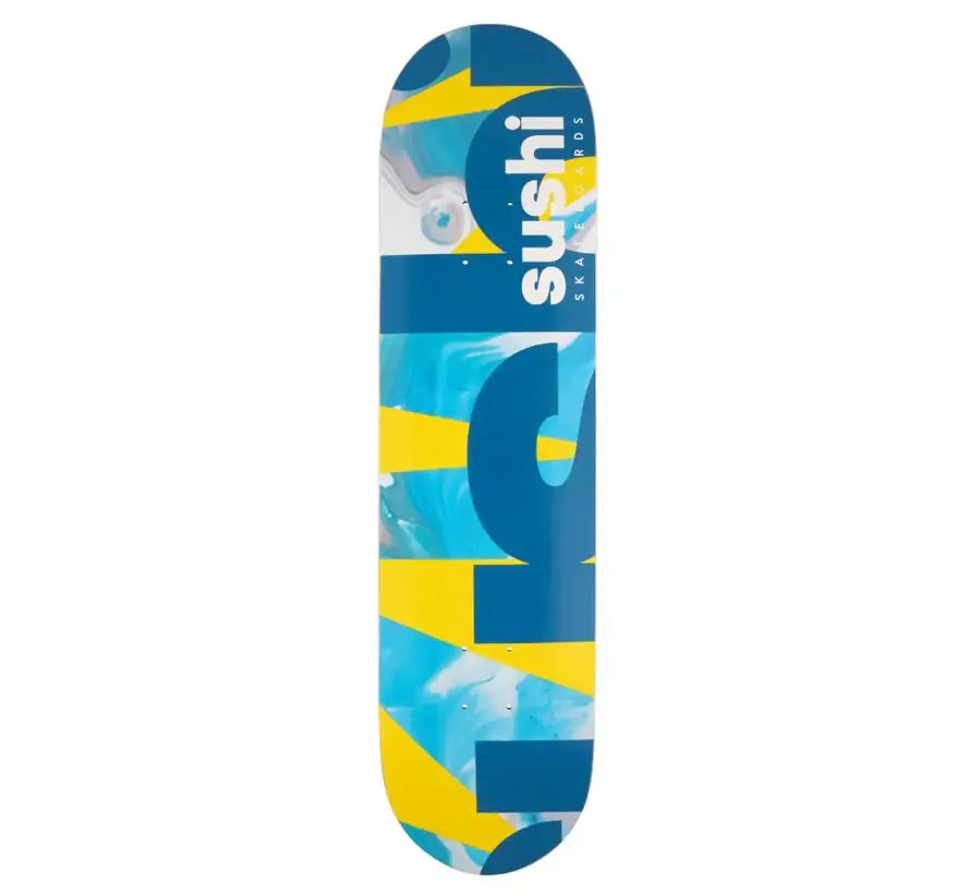 Sushi Deck Spectrum Logo Yellow/Teal 8" Skateboard Deck - los skateboard deck voor je eigen setup