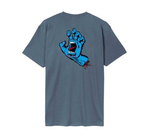 Santa Cruz Santa Cruz Screaming Hand Chest T-Shirt Storm Grey - biologisch katoenen Santa Cruz skate T-shirt