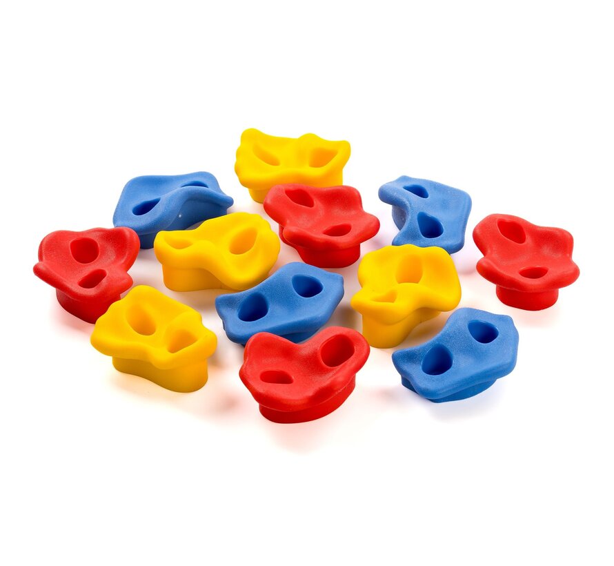 Schildkröt Klettergriffe Set mit 12 Klettersteinen für Kletterwand, Spielturm und Spielhaus