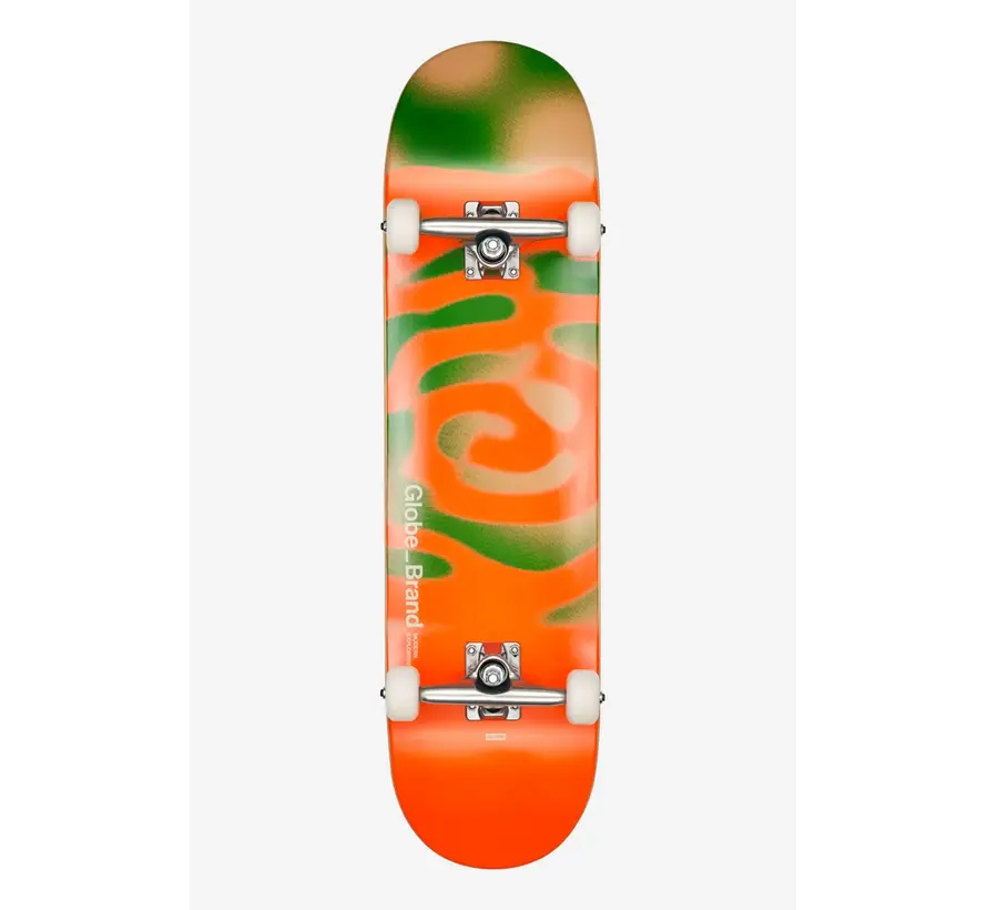 Globe G0 Pond 8.25 Complete Skateboard Orange/Moss - ready-to-ride board with its own character