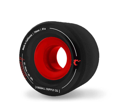 Fireball Ruedas Fireball Tinder Longboard de 70 mm y 81A, color negro, juego de 4 ruedas para longboard, ideales para pasear, carvear y deslizarse.
