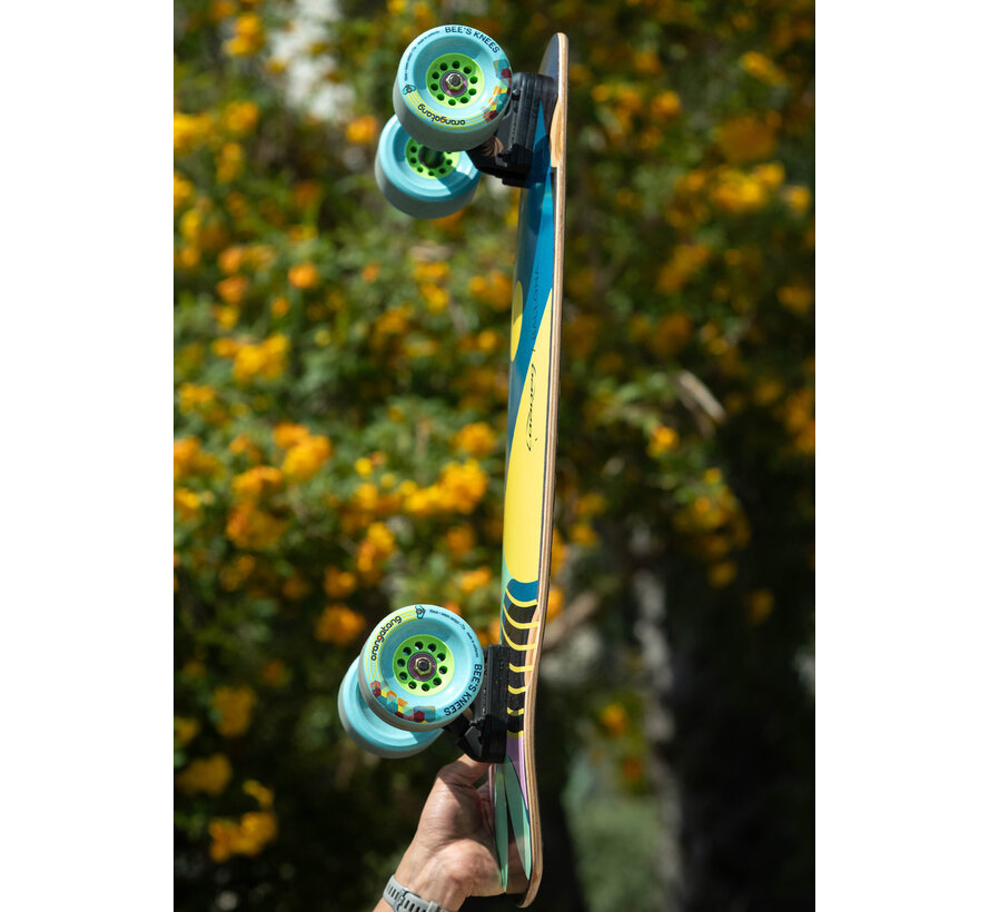 Roues de longboard Orangatang Bees Knees 90 mm bleues, lot de 4, pour descente et longue distance