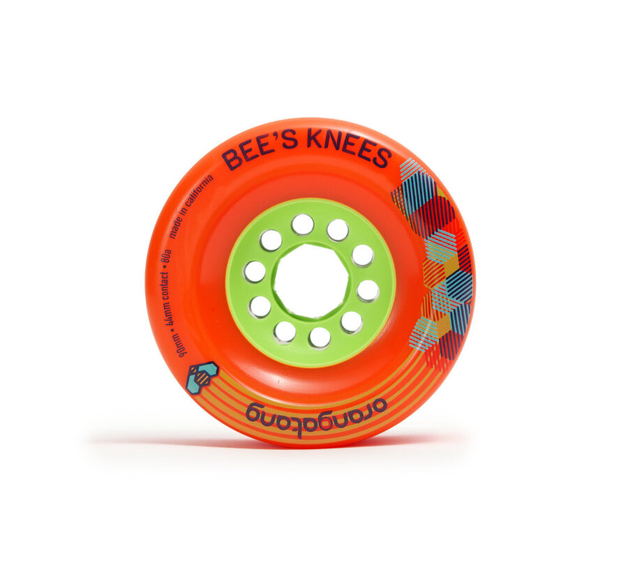 Ruedas para longboard Orangatang Bees Knees de 90 mm, color naranja, juego de 4 ruedas para descenso y larga distancia - Copia