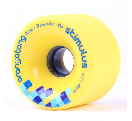 Orangatang Orangatang Stimulus 70mm Longboard Wheels Yellow Set of 4 Freeride Wheels for Slides, Cruising, and Carving