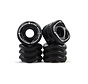 Roues de longboard rechargeables Shark Wheels 80 mm 78A noires, lot de 4, pour le cruising, les skateboards électriques et une conduite confortable.