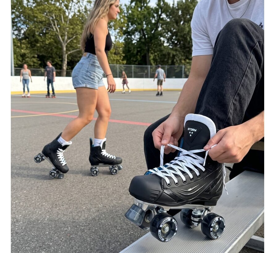 Story Elite Side-by-Side Rolschaatsen – Premium Quad Skates met Maximale Stabiliteit, Comfort en PU Wielen voor Intensief Recreatief en Allround Gebruik