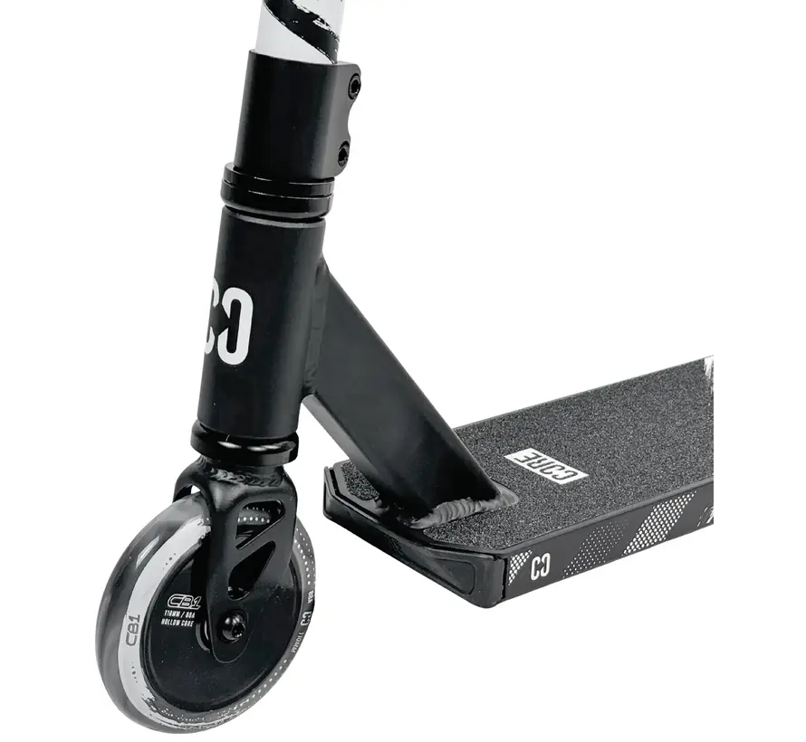 Trottinette freestyle CORE CB1 Mini noire de 71 cm avec roues de 110 mm, plateau en aluminium et compression IHC