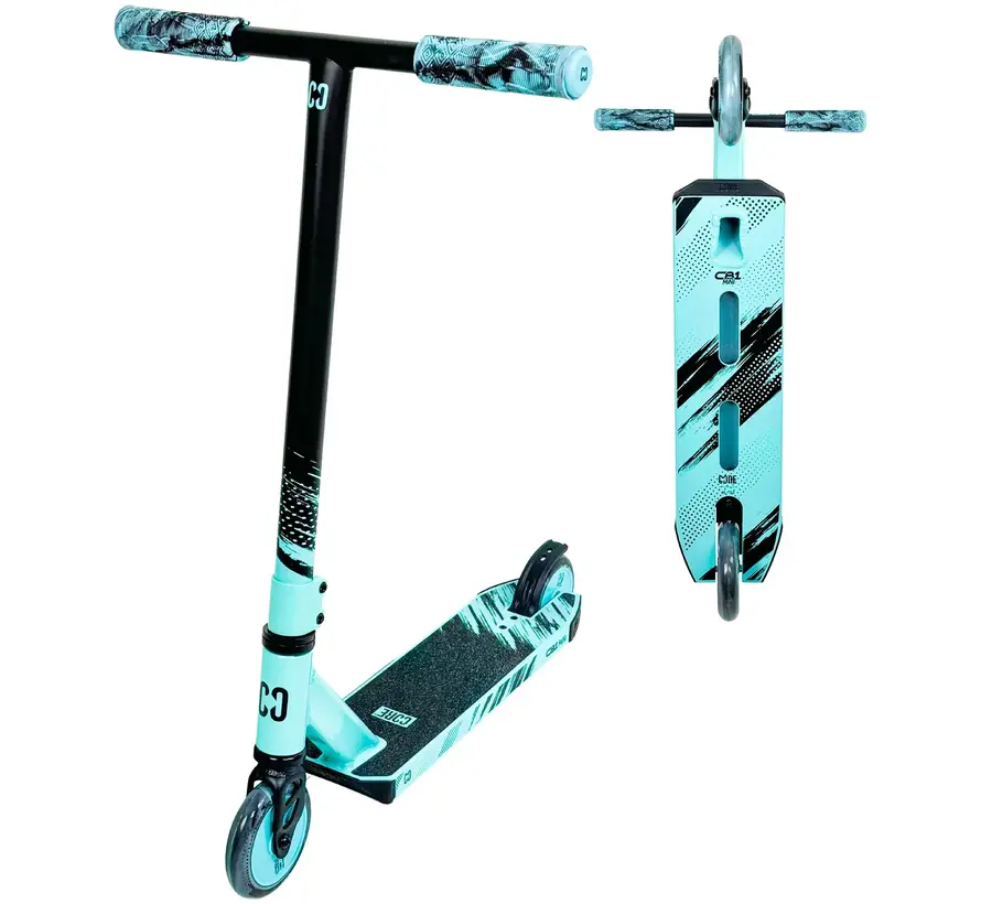 CORE CB1 Mini Black / Teal Stuntstep 71cm met 110mm Wielen, Aluminium Deck en IHC Compression