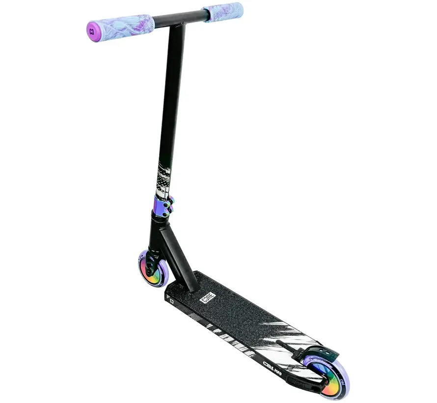 Trottinette freestyle CORE CB1 Mini Noir/Néochrome 71 cm avec roues de 110 mm, plateau en aluminium et compression IHC