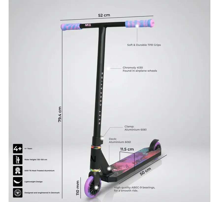 NKD Next Generation Stunt Scooter Pink/Black 79.4 cm