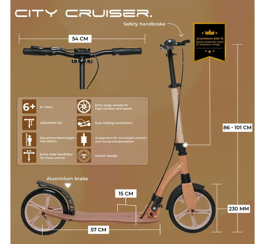 Story CityCruiser Transport Scooter Brown 82-100 cm