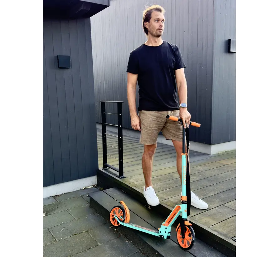 Story GO Deluxe Foldable Commuter Scooter Mint/Orange 80-106 cm