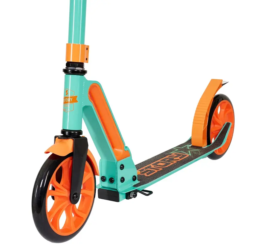 Trottinette électrique pliable Story GO Deluxe, couleur menthe/orange, 80-106 cm