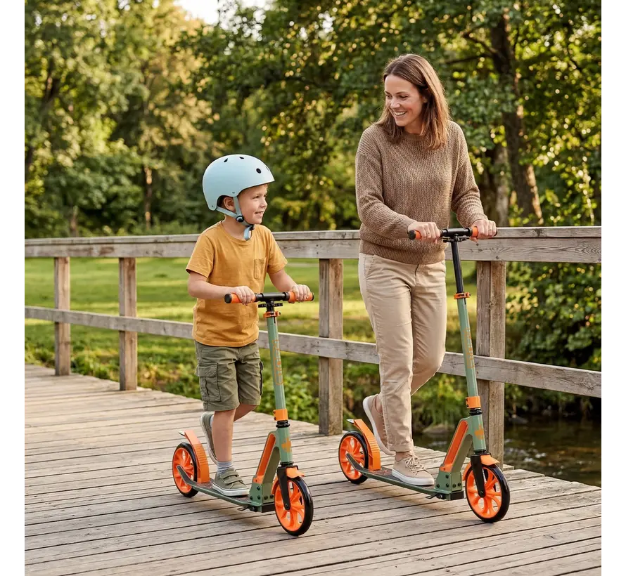 Trottinette électrique pliable Story GO Deluxe Vert/Orange 80-106 cm
