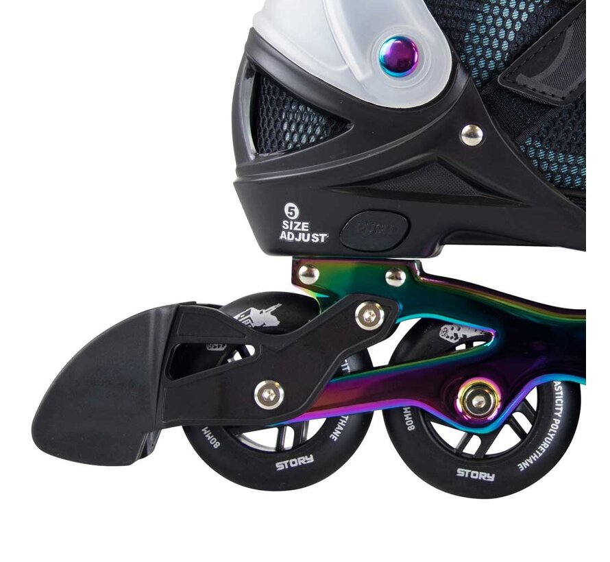 Story Motion Adjustable Inline Skates Black/Neochrome