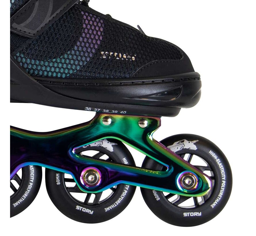Story Motion Adjustable Inline Skates Black/Neochrome