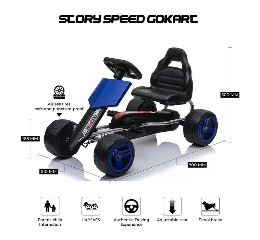 Story Speed Go-Kart Blau Einheitsgröße