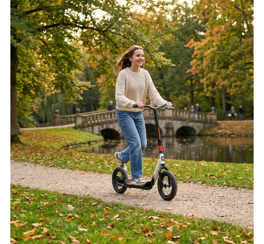 Story Urban Journey Original Stuntstep met Luchtbanden Black – Comfortabele Step voor Straat, Cruisen en Langere Ritten