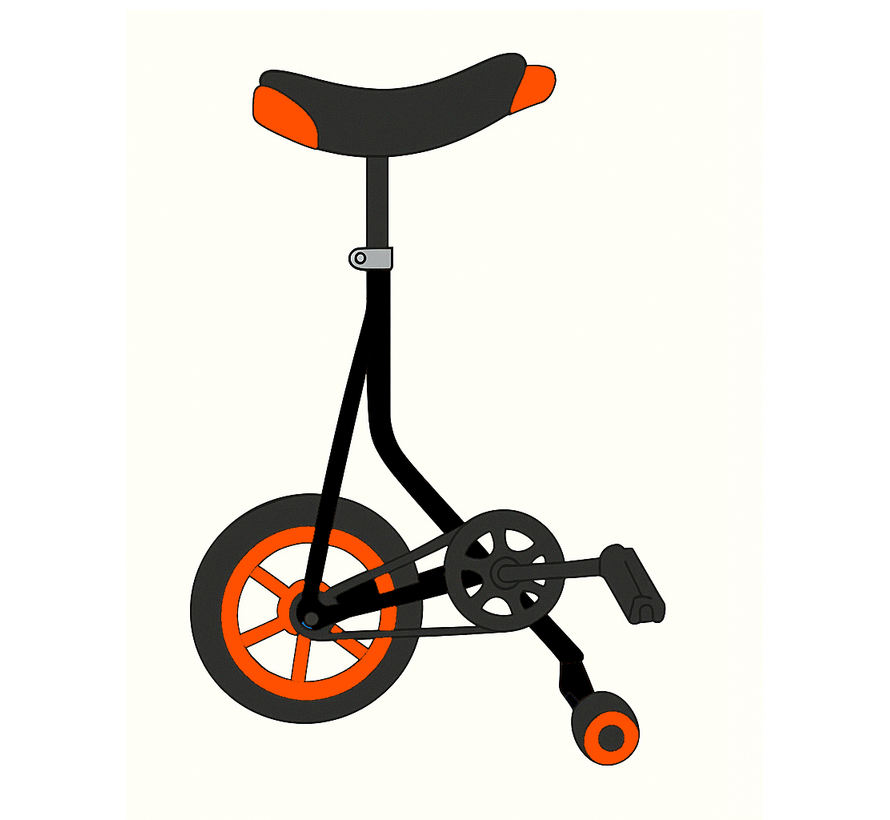 MAX Skatebike Zwart Oranje Carven, balans & tricks