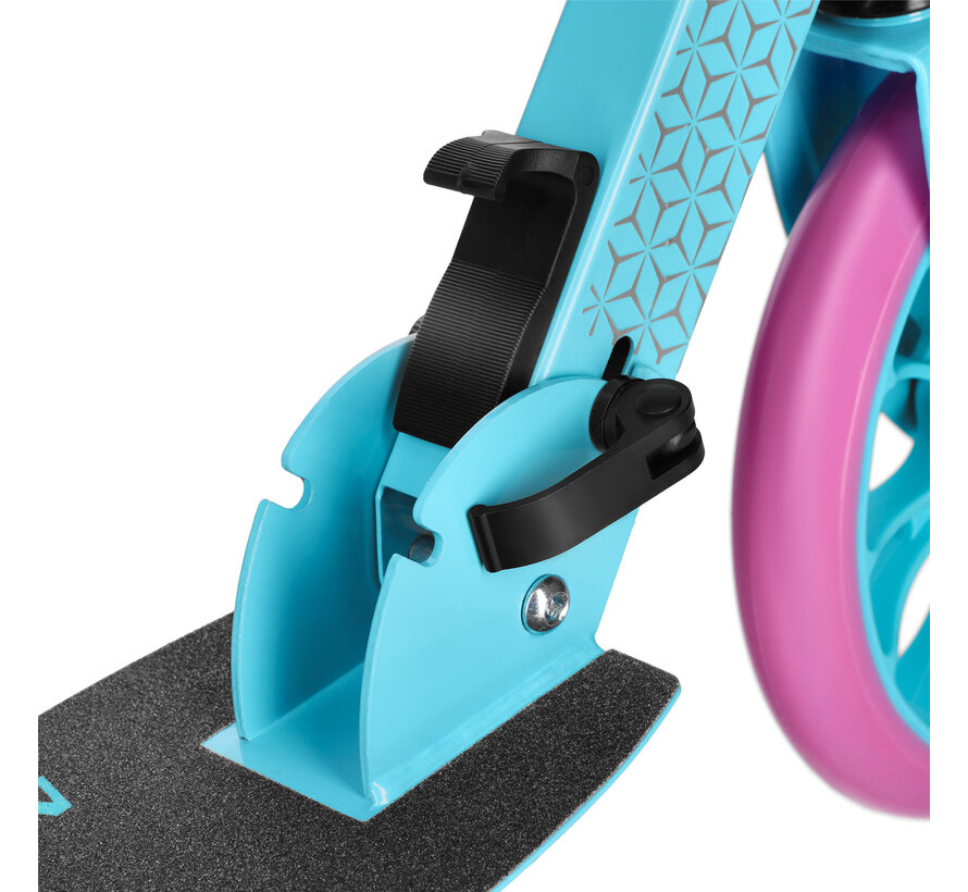 Patinete plegable Nils Extreme HM1302 negro y azul | Ruedas grandes de 200 mm y manillar ajustable