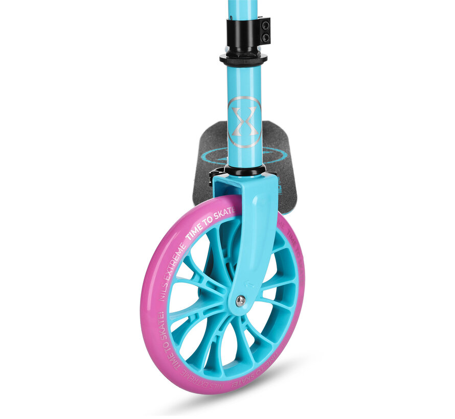 Nils Extreme HM1302 Zwart Blauw Vouwstep | Grote 200 mm Wielen & Verstelbaar Handvat